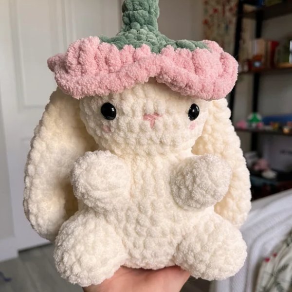 Bunny Wearing Flower Hat Crochet Pattern