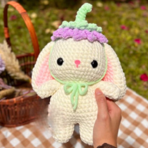 Bunny Wearing Flower Hat Crochet Pattern