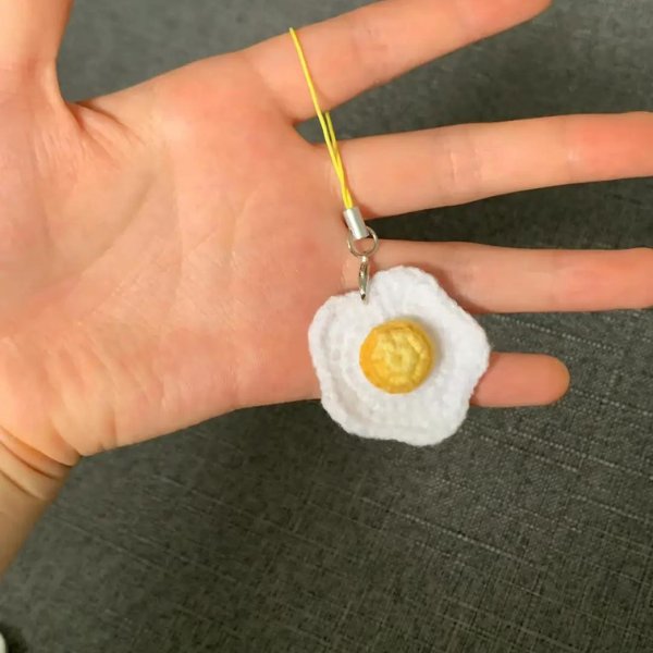 Mini Omelets Keychain Crochet Pattern