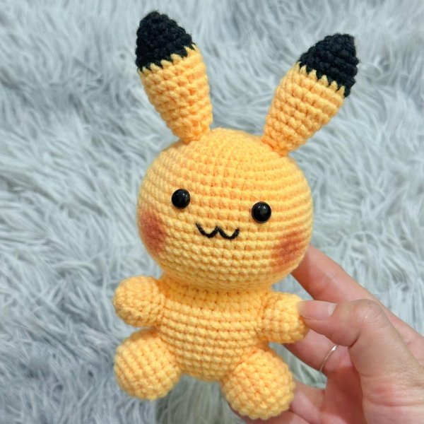 Round Head Pikachu Crochet Pattern